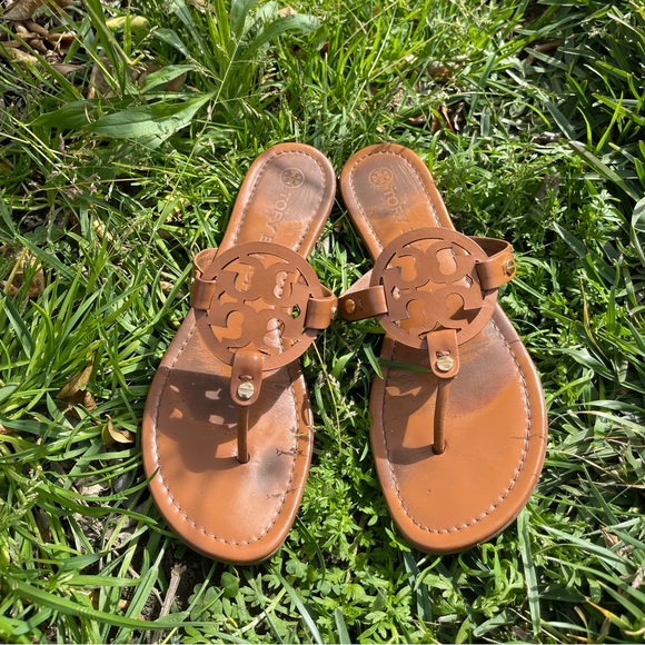 TORY BURCH Miller Sandals Vintage Vachetta size 8.5 - Picture 9 of 11